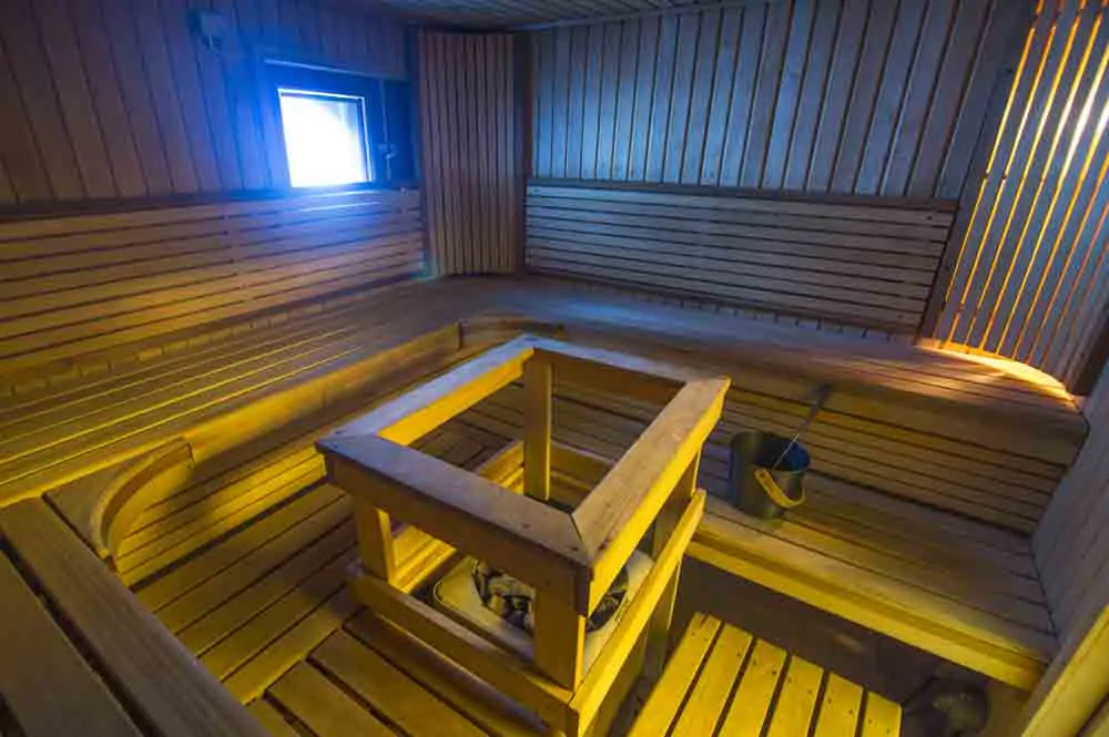 Sauna du Spa Aurora Wellness de l’hôtel Harriniva