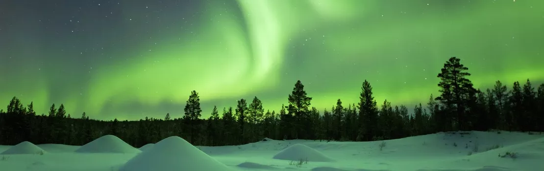 Une aurore boréale en Laponie finlandaise