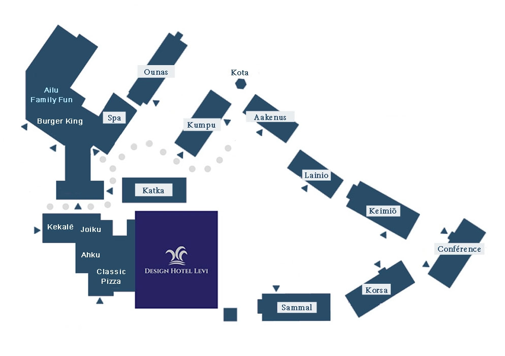 Carte des différents bâtiments du Levi Hotel Spa Resort