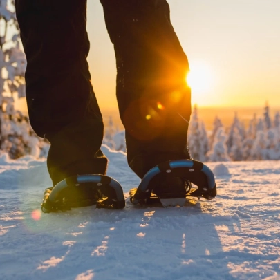 Raquettes et pause chamallows sous les aurores à Ylläs