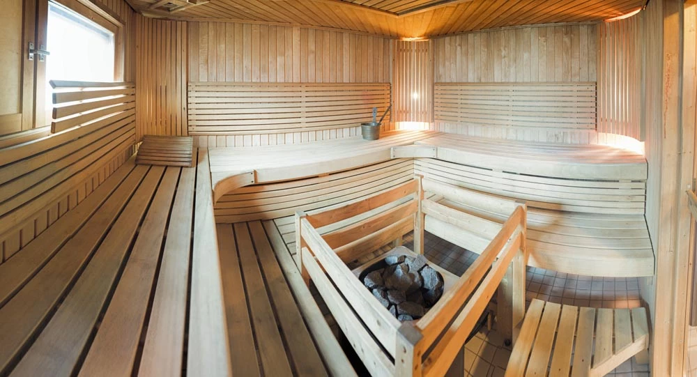 Sauna d’un chalet avec sauna à l’hôtel Galdotieva