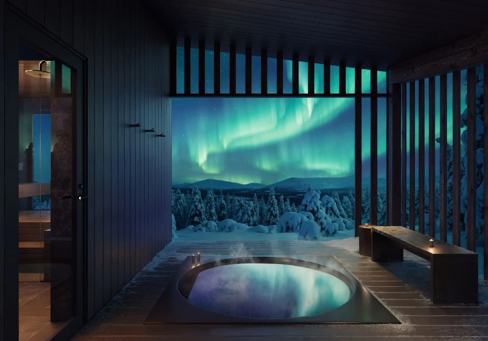 Bain à remous de la Deluxe Villa Jouni de l’hôtel Arcora