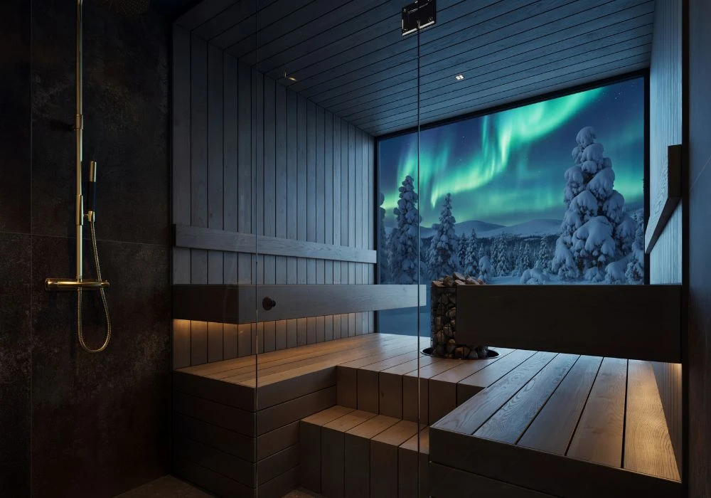 Sauna de la Deluxe Villa Jouni de l’hôtel Arcora