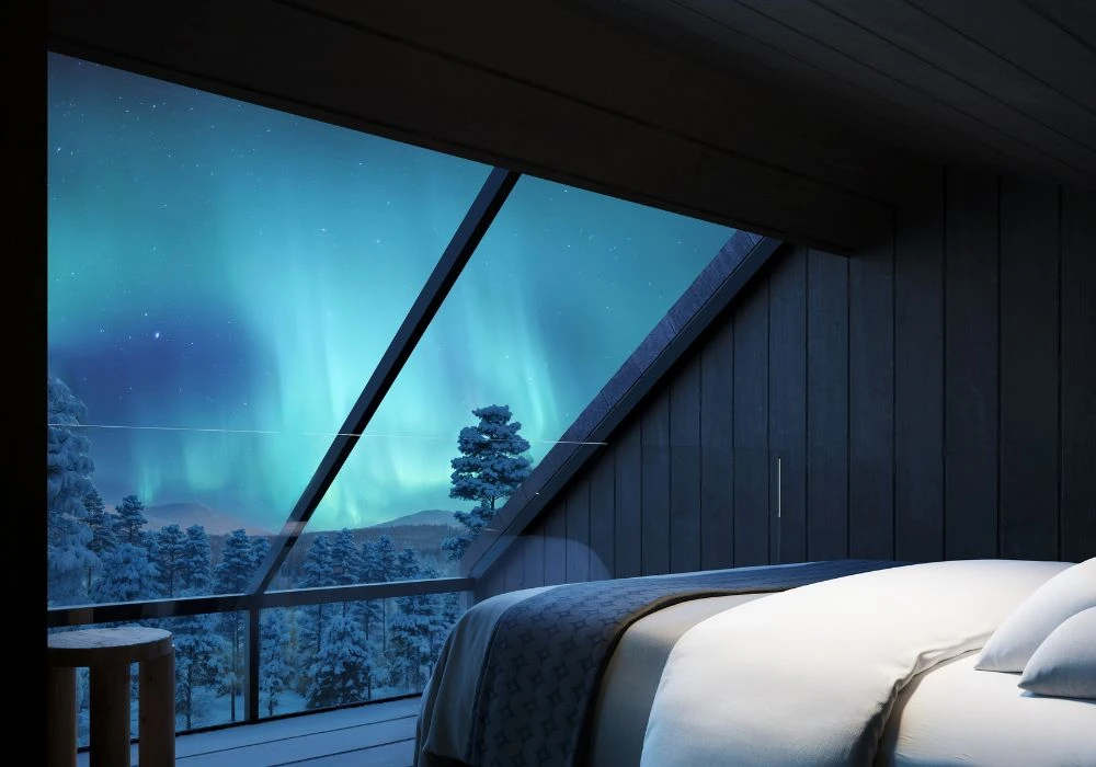 Chambre panoramique de la Sky Villa Antti de l’hôtel Arcora