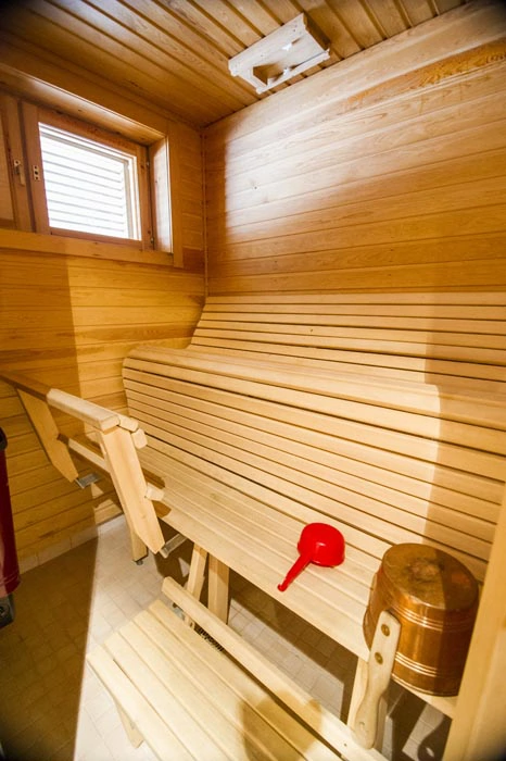 Sauna de la chambre avec sauna de l’hôtel Harriniva